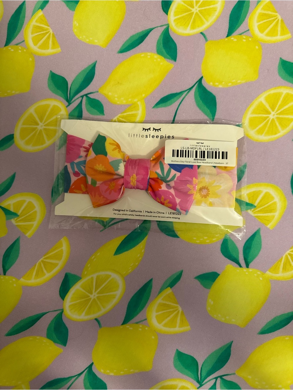 little sleepies Pink Mother’s Day floral bow